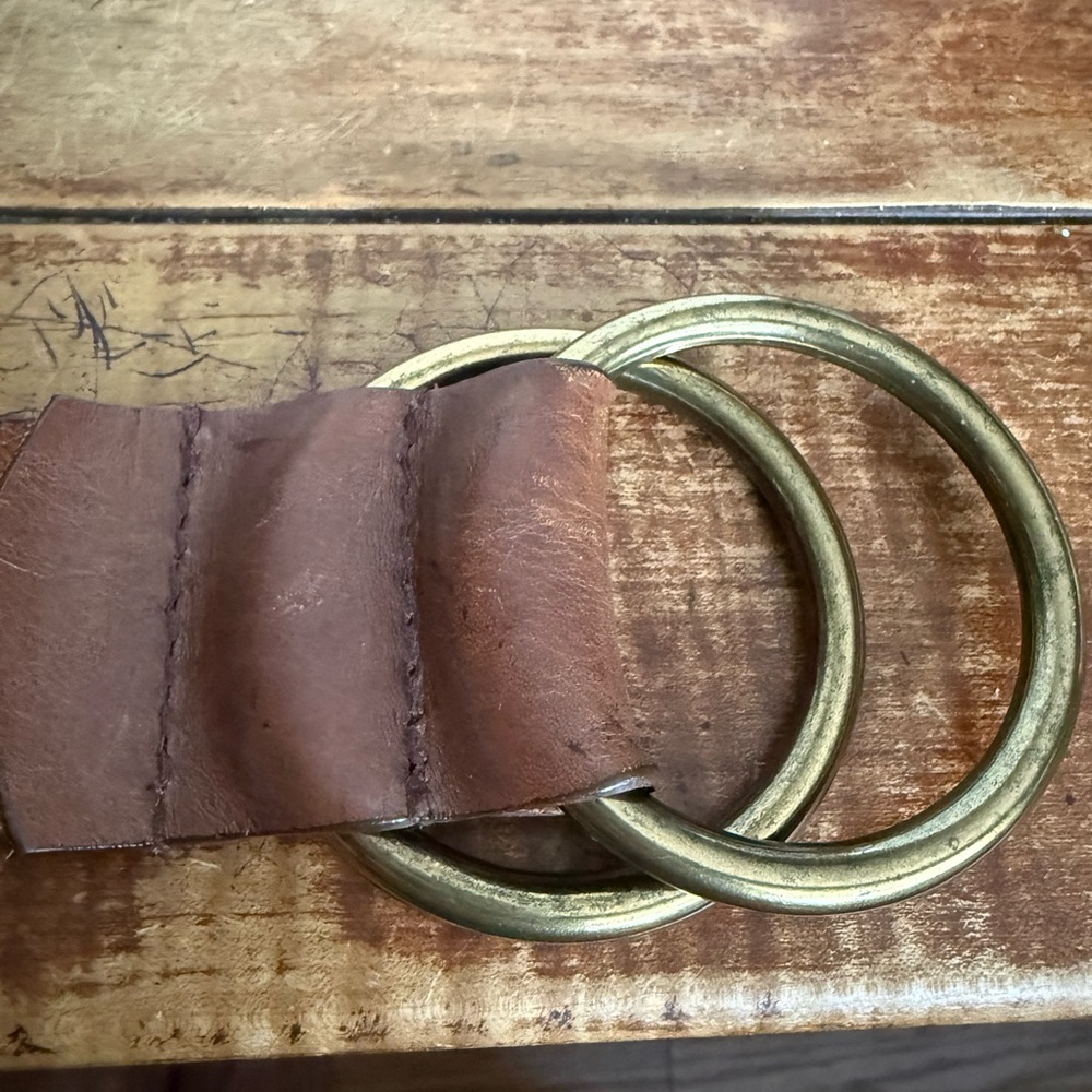 Michael Kors Brown Leather Belt With Brass Buckle - Picture 10 of 15